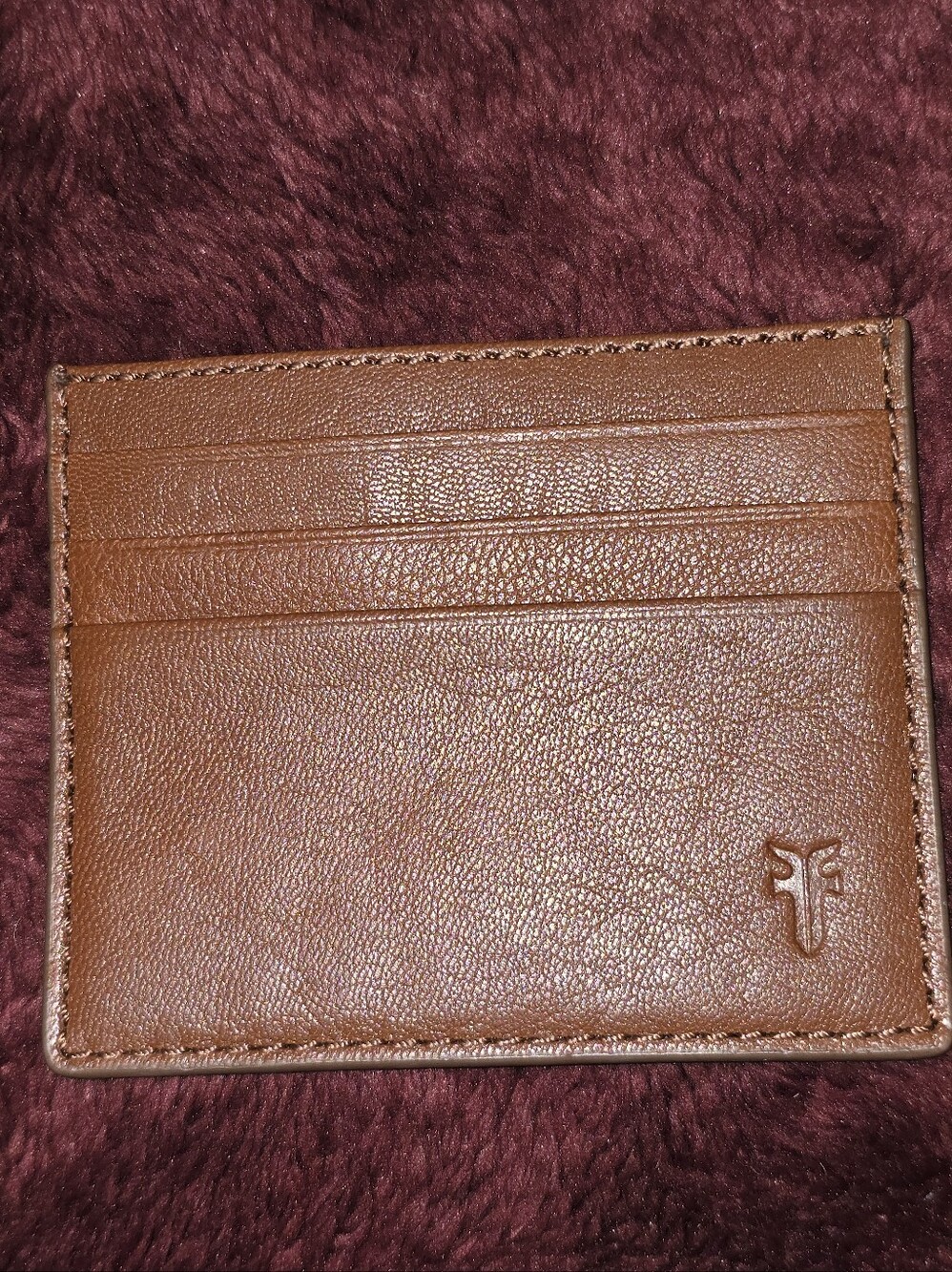 Frye Mens Cognac Leather Card Holder EUC